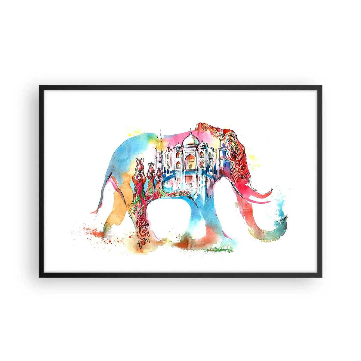 Plagát v čiernom ráme - India - aura lásky - 91x61 cm