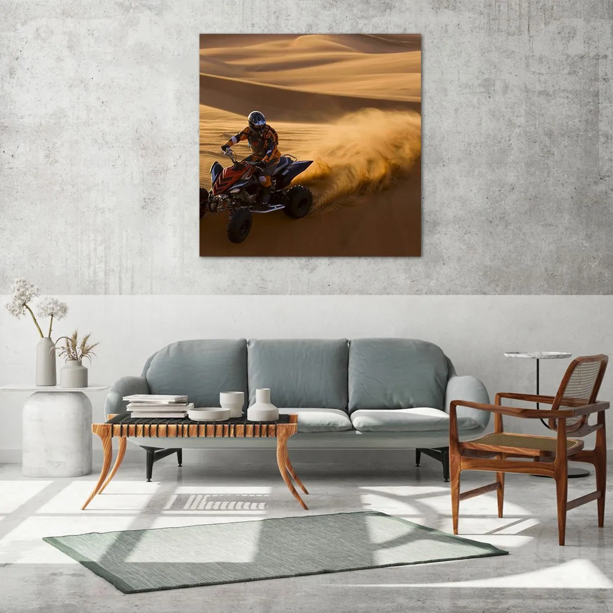 Obraz na skle - Na vlnách piesku - 60x60 cm