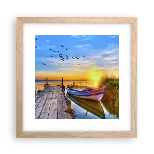 Plagát v ráme zo svetlého duba - Dovidenia, do zajtrajška - 30x30 cm