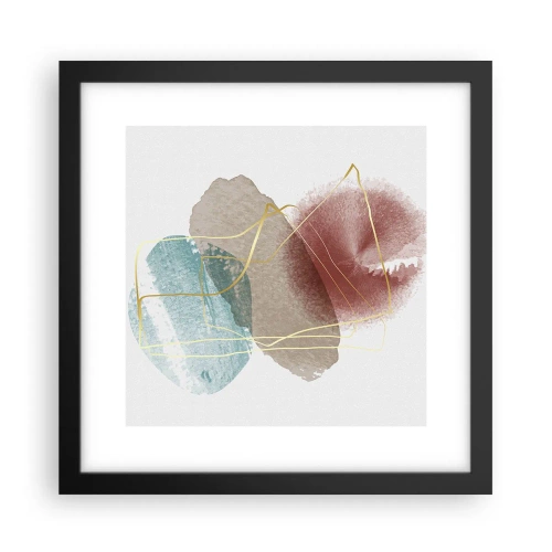 Plagát v čiernom ráme - Korálky priestoru - 30x30 cm