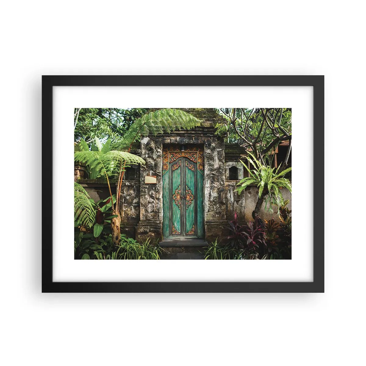 Plagát v čiernom ráme - Dvere do exotického sveta - 40x30 cm