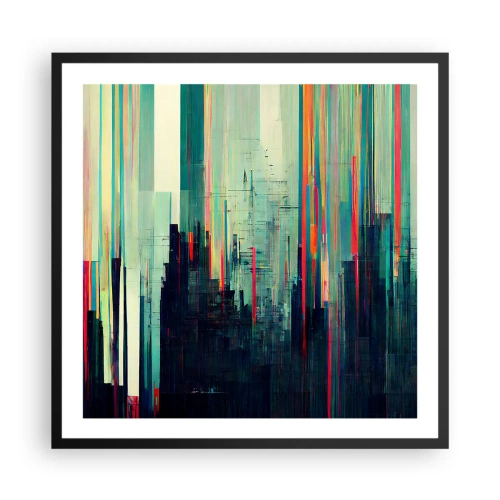 Plagát v čiernom ráme - Futuristické mesto - 60x60 cm