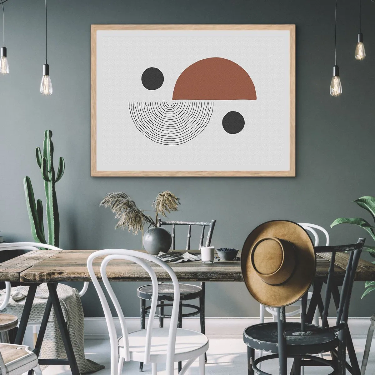 Plagát v ráme zo svetlého duba - Dokonalosť kruhu - 100x70 cm