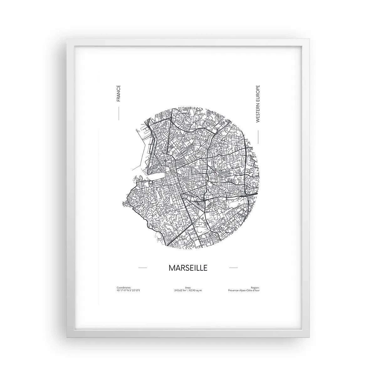 Plagát v bielom ráme - Anatómia Marseille - 40x50 cm