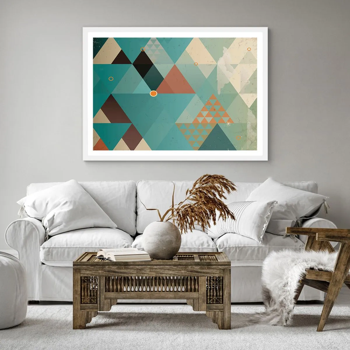 Plagát v bielom ráme - Jednota mnohosti, mnohosť jednoty - 60x60 cm