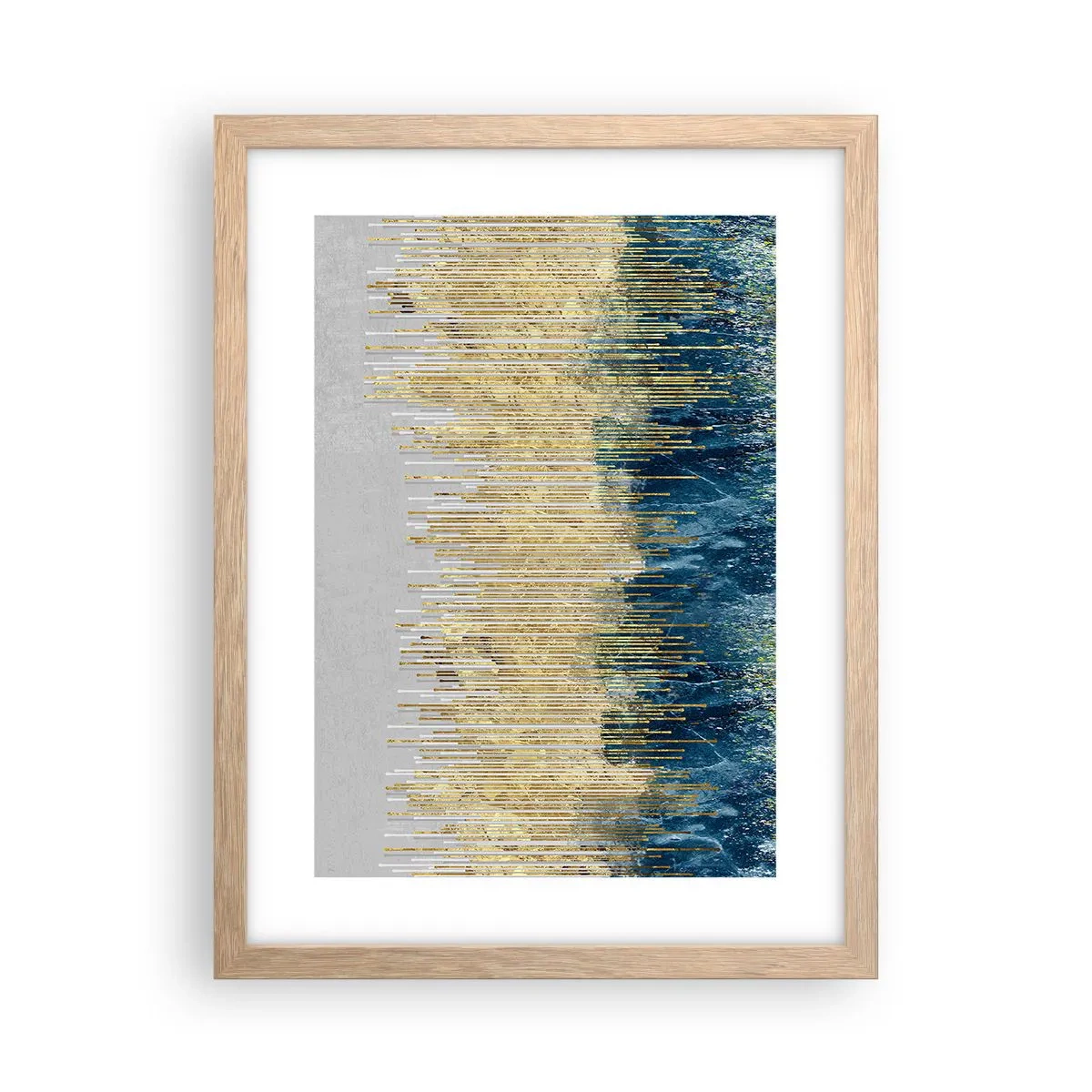 Plagát v ráme zo svetlého duba - Pozlátená hranica - 30x40 cm