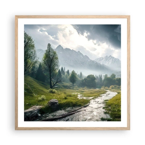 Plagát v ráme zo svetlého duba - Tam a späť - 60x60 cm