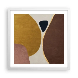 Plagát v bielom ráme - Abstrakcia – miesto v priestore - 50x50 cm