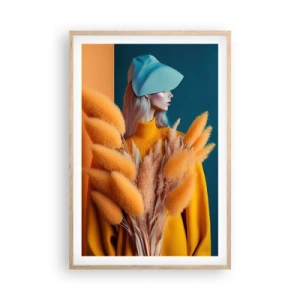 Plagát v ráme zo svetlého duba - Chlpatý portrét - 61x91 cm