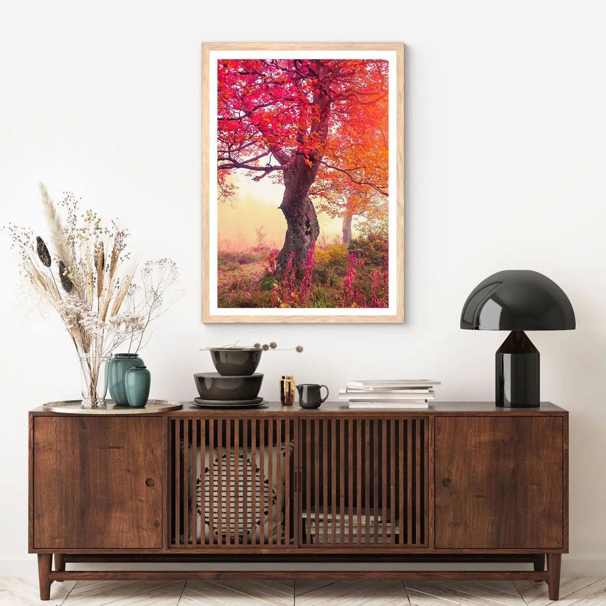 Plagát v ráme zo svetlého duba - Šialenstvo rozkvetu - 61x91 cm