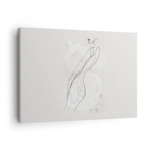 Obraz na plátne - Jemná siluetá skica v minimalistickom štýle - 70x50cm - Zablúdiť pohľadom - Moderná nástenná dekorácia do obývacej izby a spálne ARTTOR