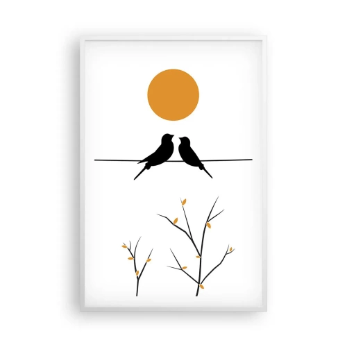 Plagát v bielom ráme - Slávičí večer - 61x91 cm