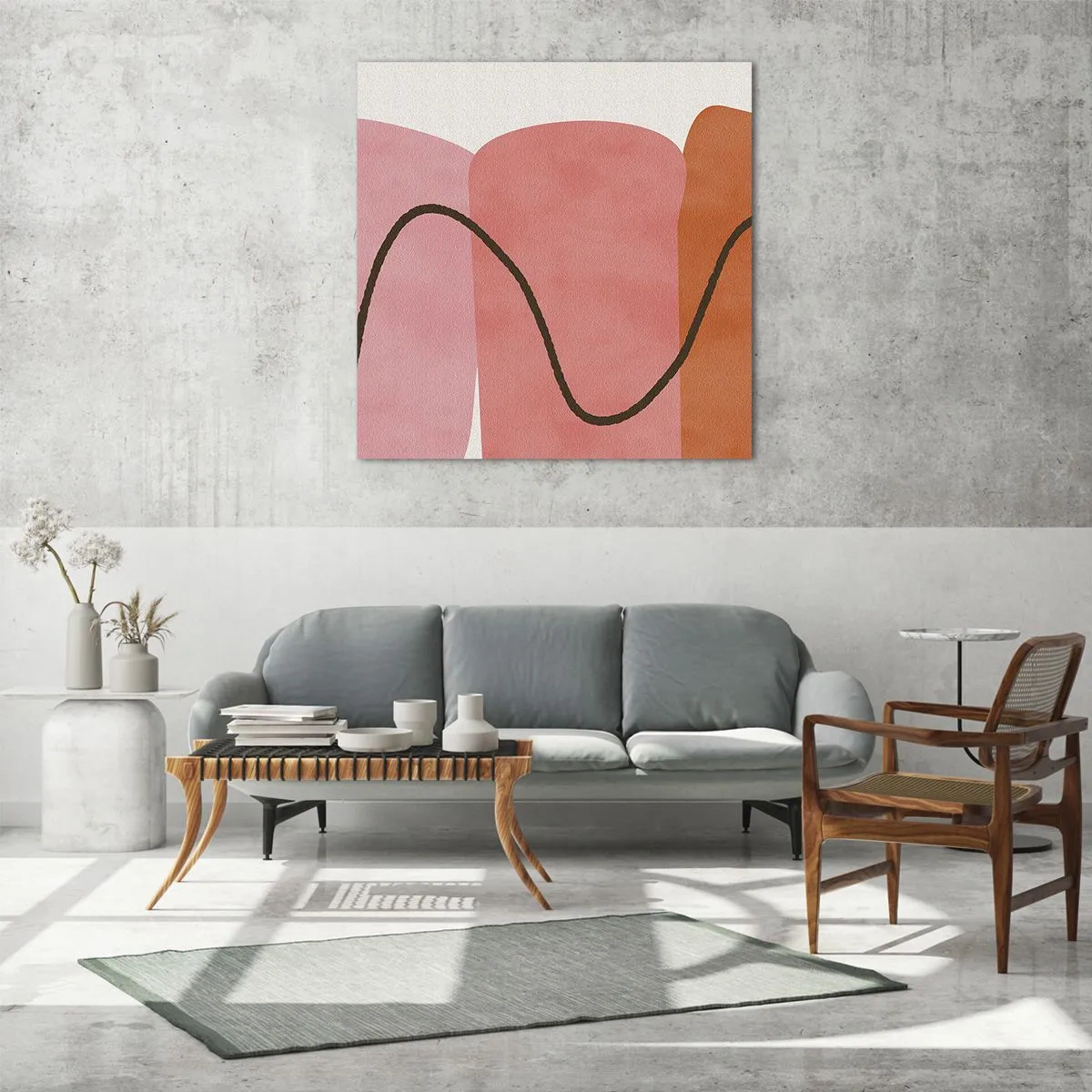 Obraz na skle - Jemný pohyb foriem - 70x70 cm