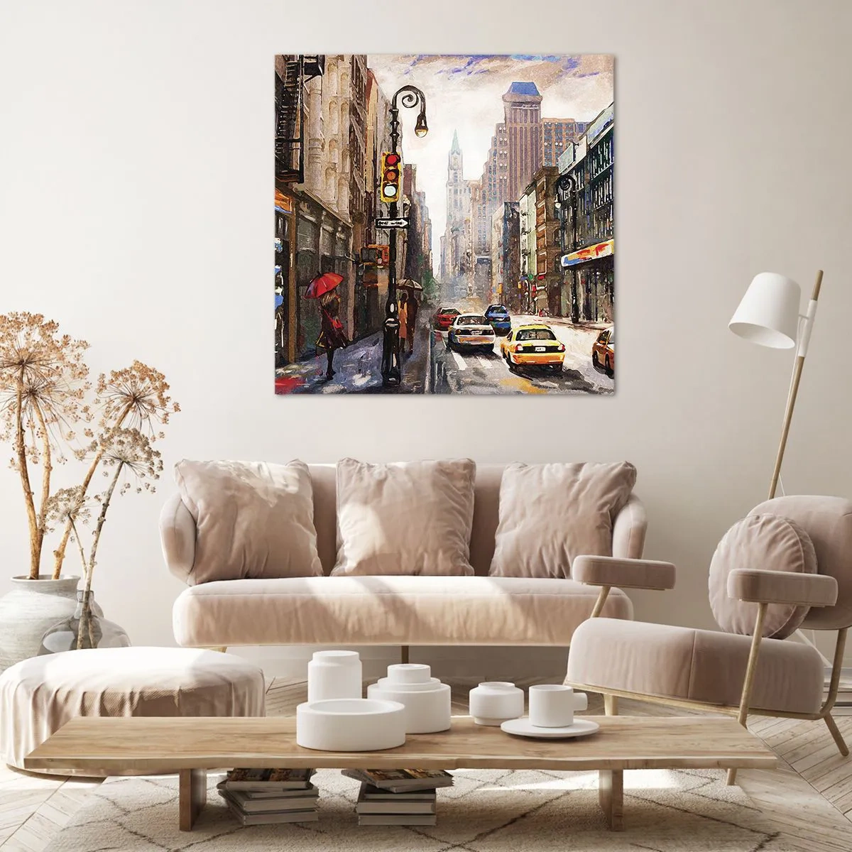 Obraz na plátne - New York – farebný aj v daždi - 30x30 cm