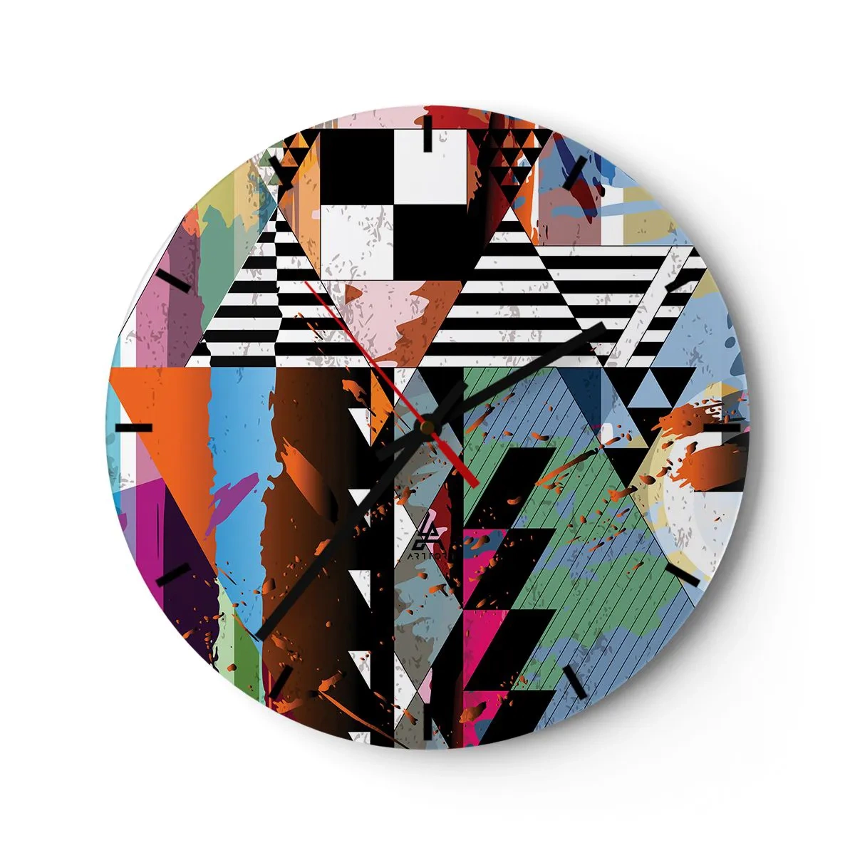 Nástenné hodiny - Geometricky a organicky - 40x40 cm