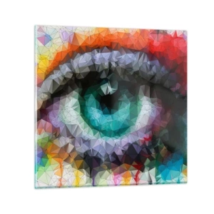 Obraz na skle - Kryštalický lesk očí - 50x50 cm