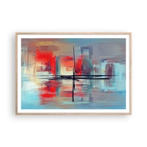 Plagát v ráme zo svetlého duba - Krajina v neznámej dimenzii - 100x70 cm