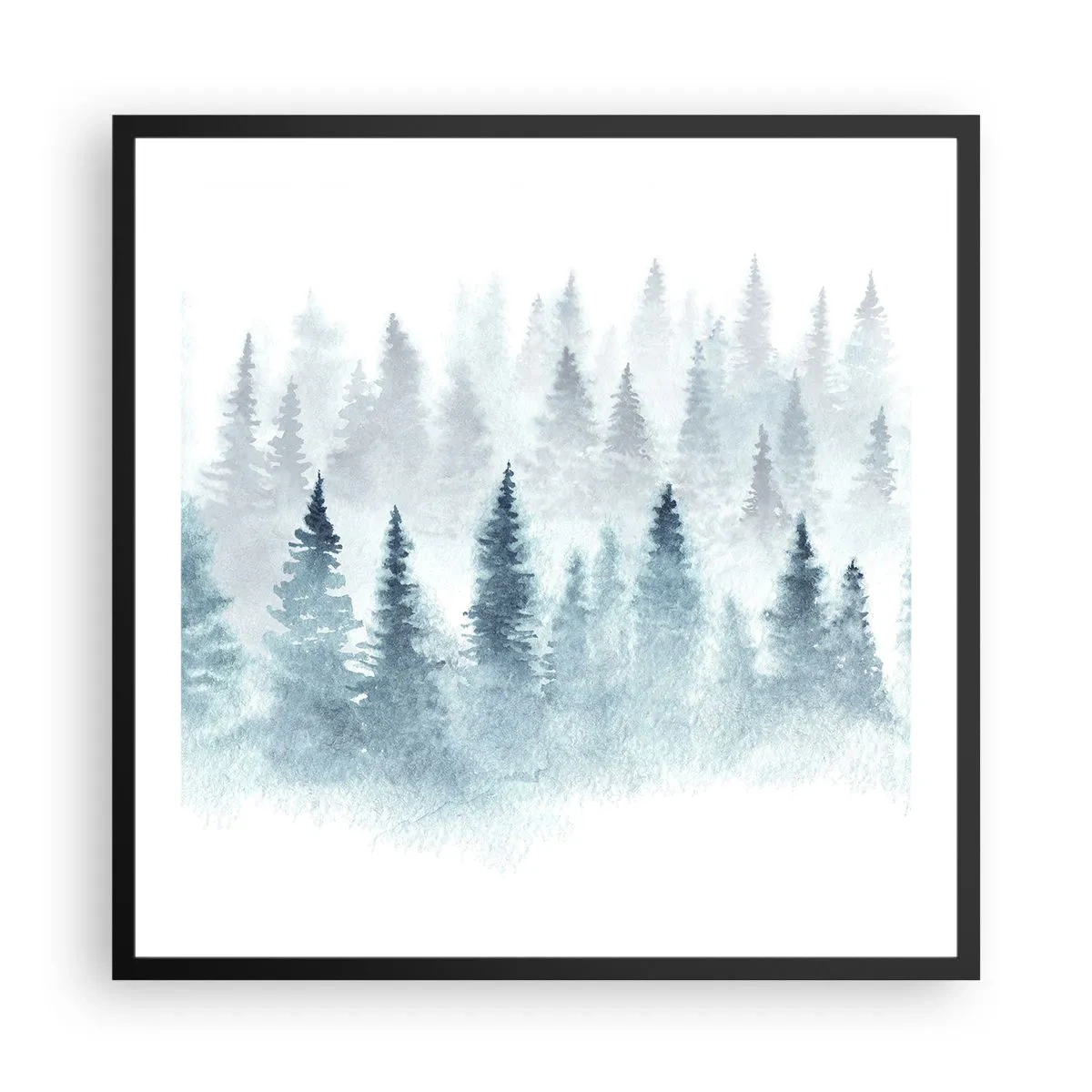 Plagát v čiernom ráme - Zahalené hmlou - 60x60 cm