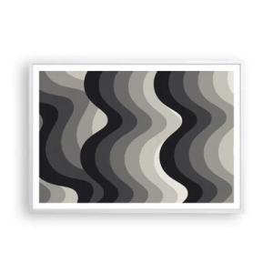 Plagát v bielom ráme - Vlna za vlnou - 100x70 cm