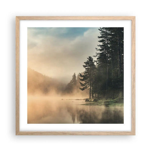 Plagát v ráme zo svetlého duba - Zrodenie dňa - 50x50 cm