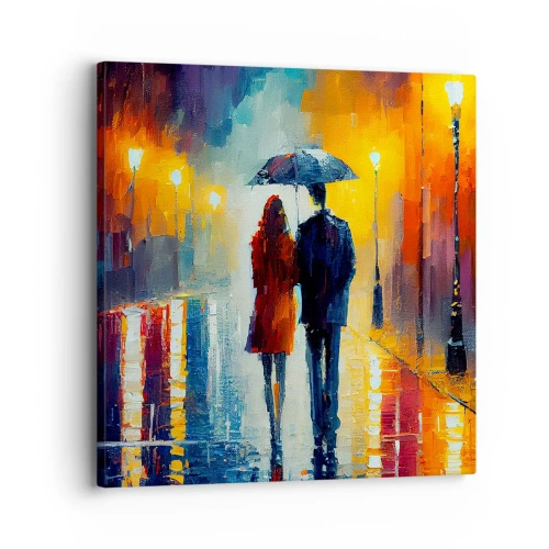 Obraz na plátne - Spolu – farebná noc - 30x30 cm
