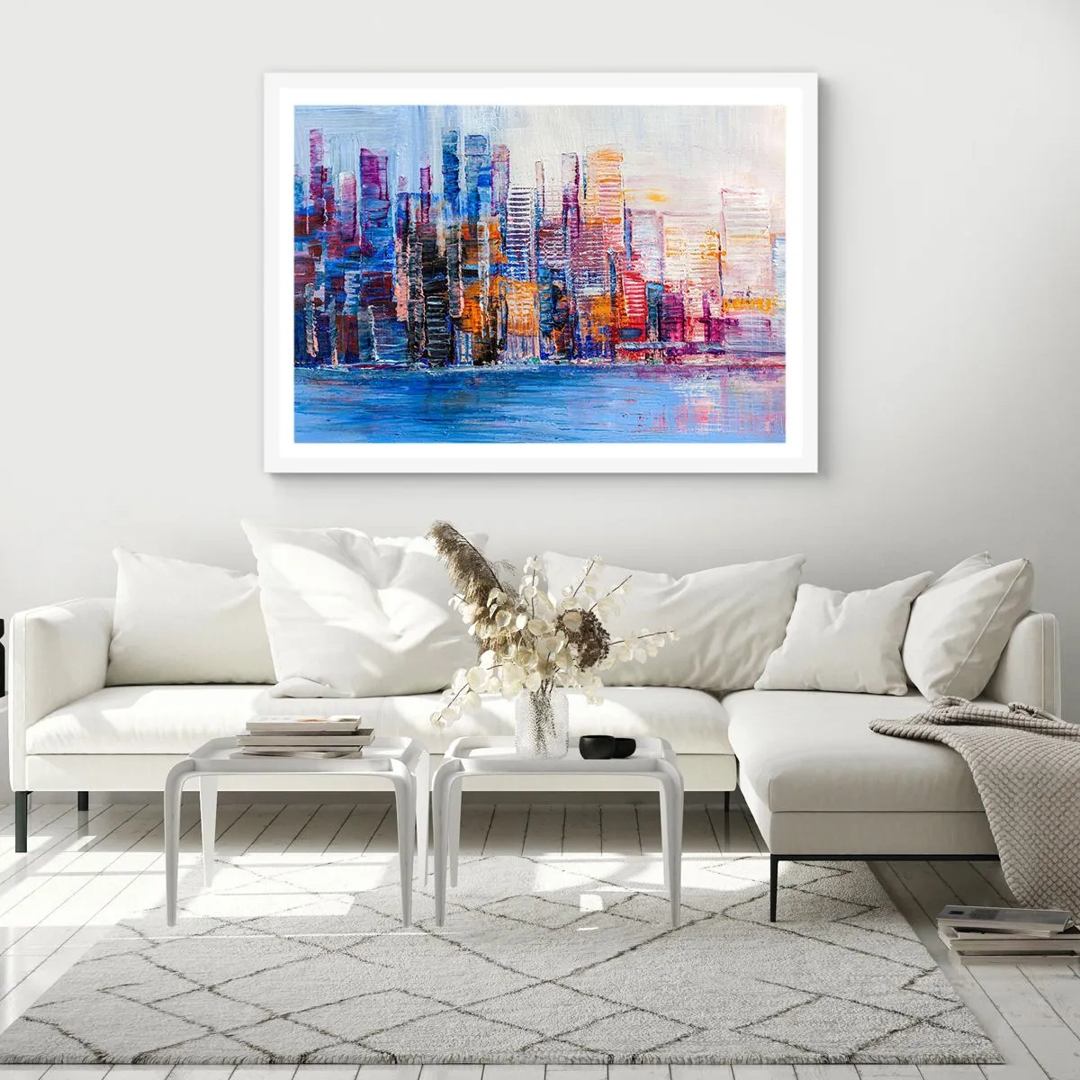 Plagát v bielom ráme - Radostná metropola - 91x61 cm