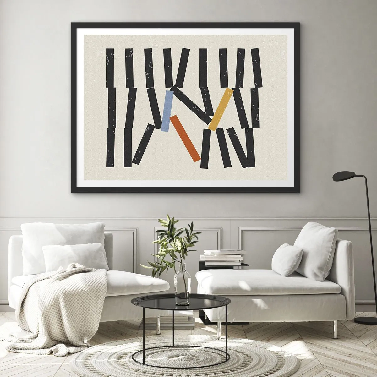 Plagát v čiernom ráme - Domino – kompozícia - 70x50 cm