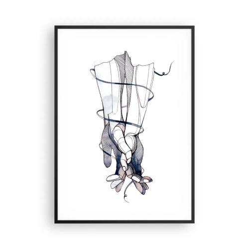Plagát v čiernom ráme - Štúdia o dotyku - 70x100 cm