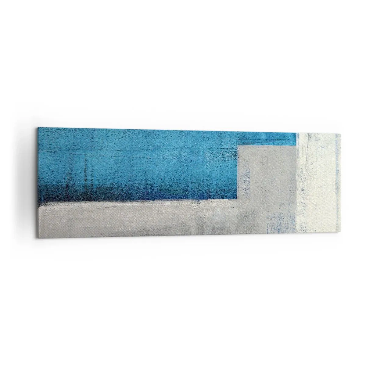 Obraz na plátne - Poetická kompozícia šedej a modrej - 160x50 cm