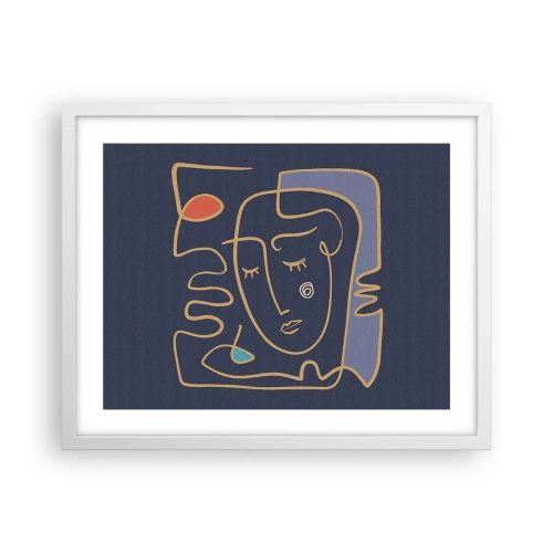 Plagát v bielom ráme - V zádumčivosti - 50x40 cm