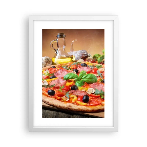 Plagát v bielom ráme - So skutočne talianskou chuťou - 30x40 cm