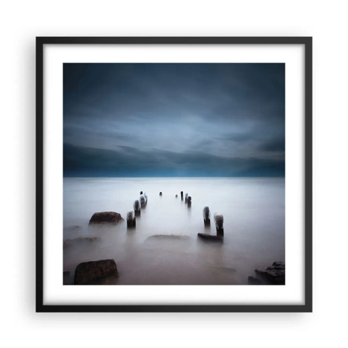 Plagát v čiernom ráme - Zamyslené jazero - 50x50 cm