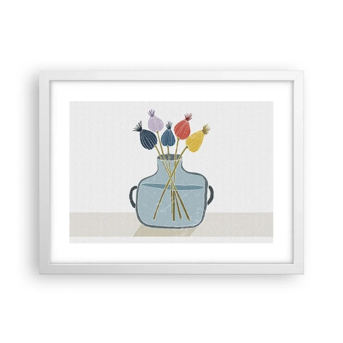 Plagát v bielom ráme - Makové kvety - 40x30 cm