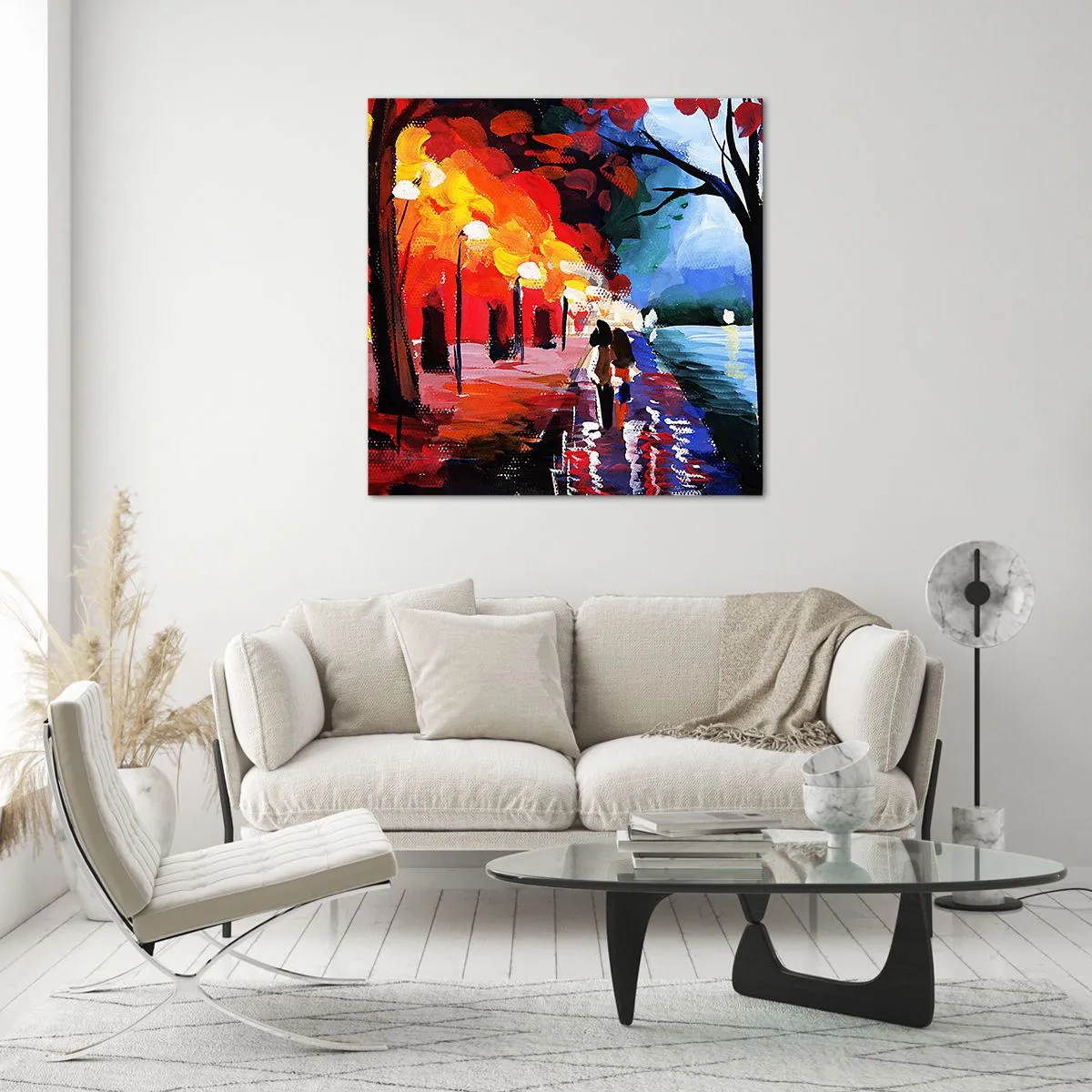 Obraz na skle - Horúca jeseň v parku - 70x70 cm