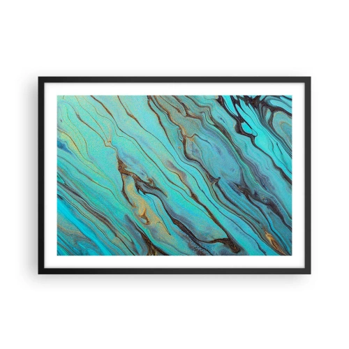Plagát v čiernom ráme - Tyrkysový príliv - 70x50 cm