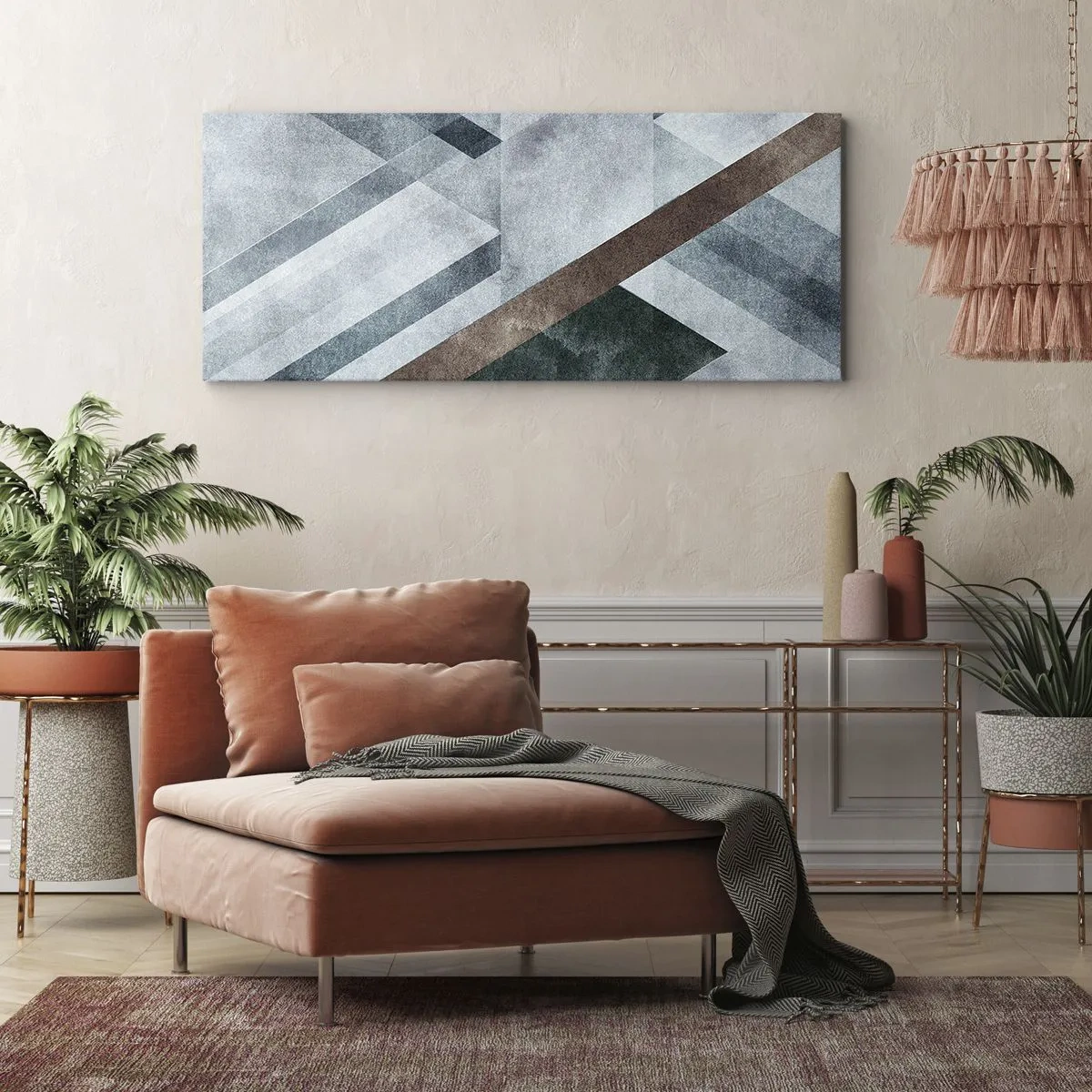 Obraz na plátne - Sofistikovaná elegancia geometrie - 160x50 cm
