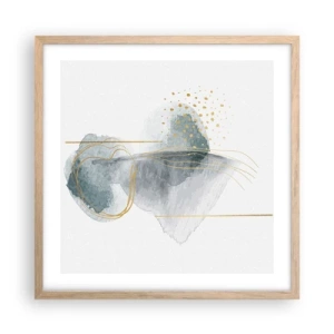 Plagát v ráme zo svetlého duba - O vzťahu medzi šedou a zlatou - 50x50 cm