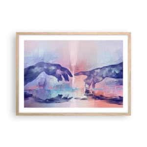 Plagát v ráme zo svetlého duba - Božská iskra života - 70x50 cm