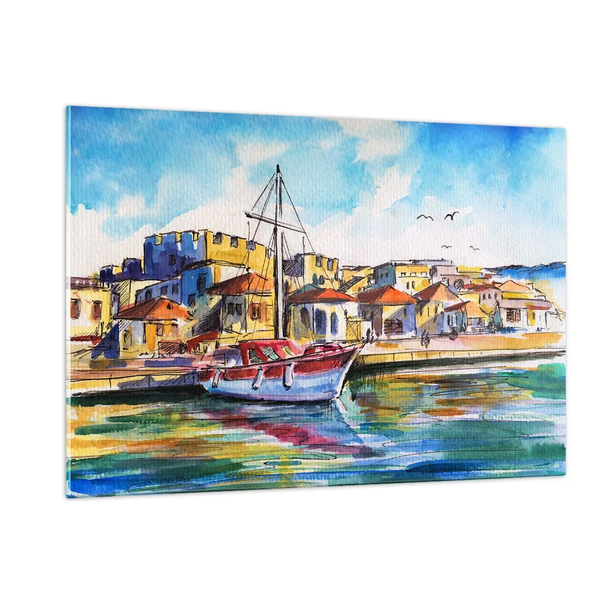 Obraz na skle - Dúhové popoludnie - 120x80 cm