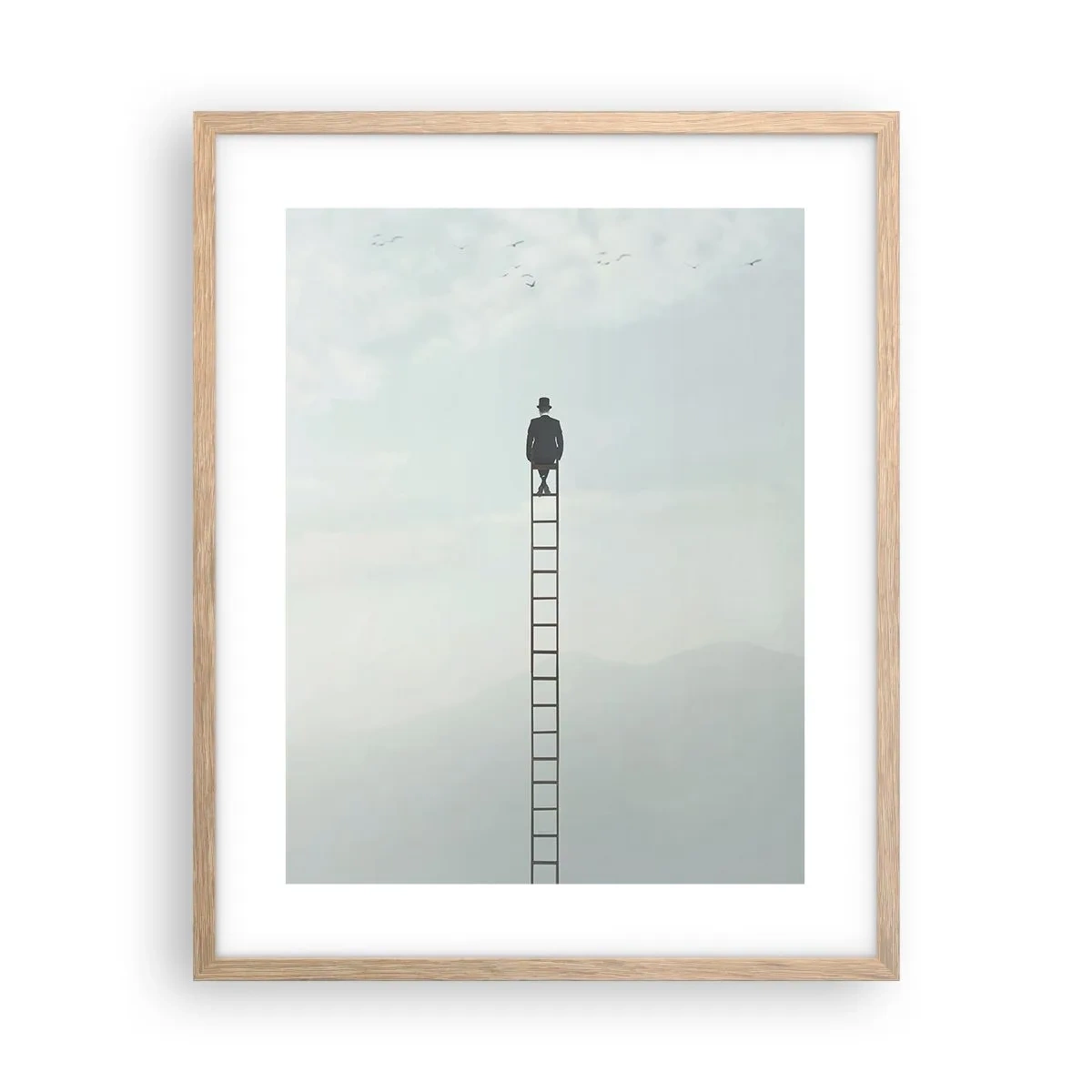 Plagát v ráme zo svetlého duba - Povzniesť sa nad to - 40x50 cm