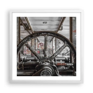 Plagát v bielom ráme - Tajný život továrne - 50x50 cm