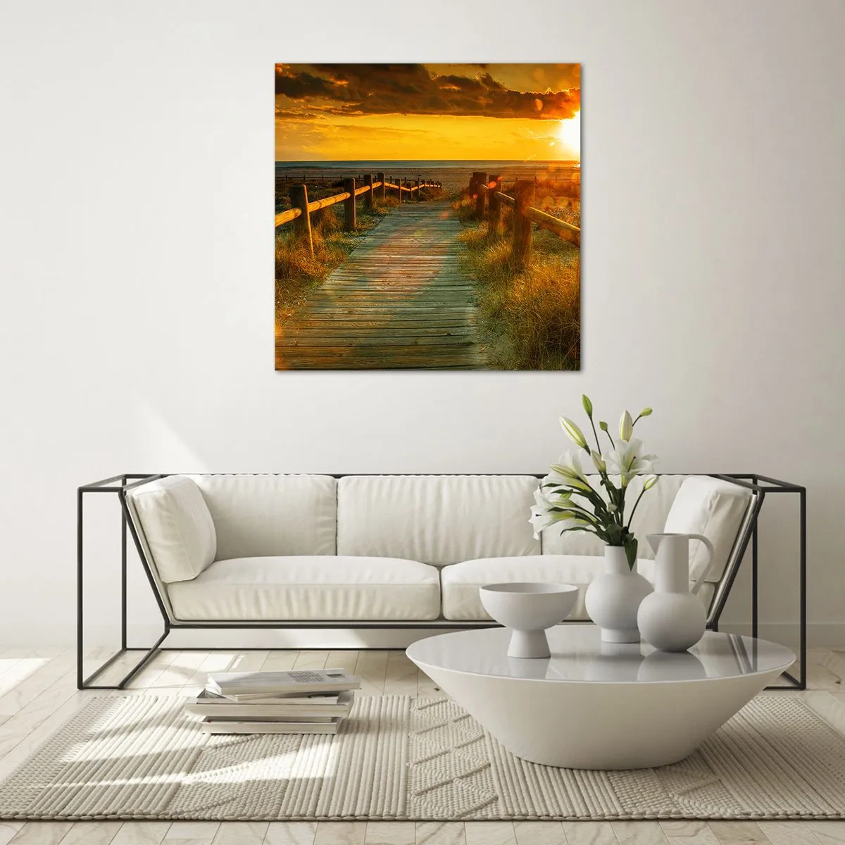 Obraz na skle - Vykúpané v starom zlate - 30x30 cm