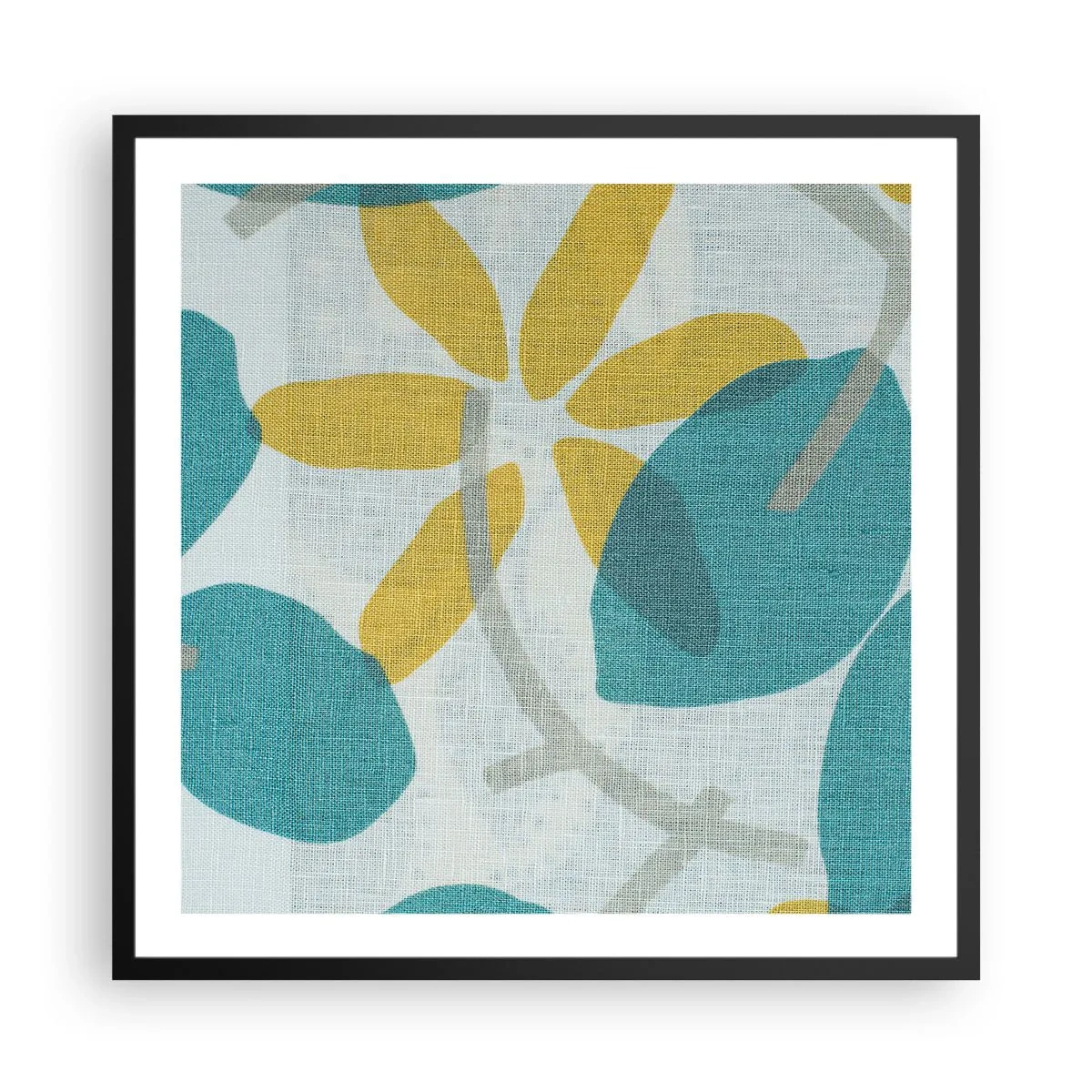 Plagát v čiernom ráme - Medzi azúrovými listami - 60x60 cm