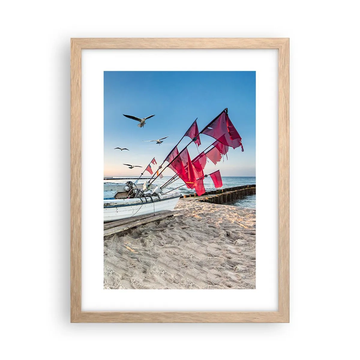 Plagát v ráme zo svetlého duba - Zaslúžená prestávka - 30x40 cm