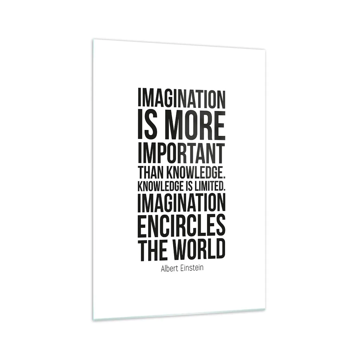 Obraz na skle - Einstein o sile predstavivosti - 70x100 cm