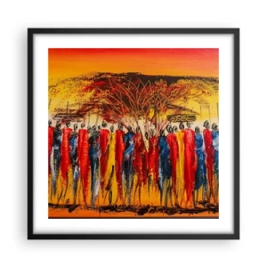 Plagát v čiernom ráme - Tam, tam, tam, tam idú - 50x50 cm