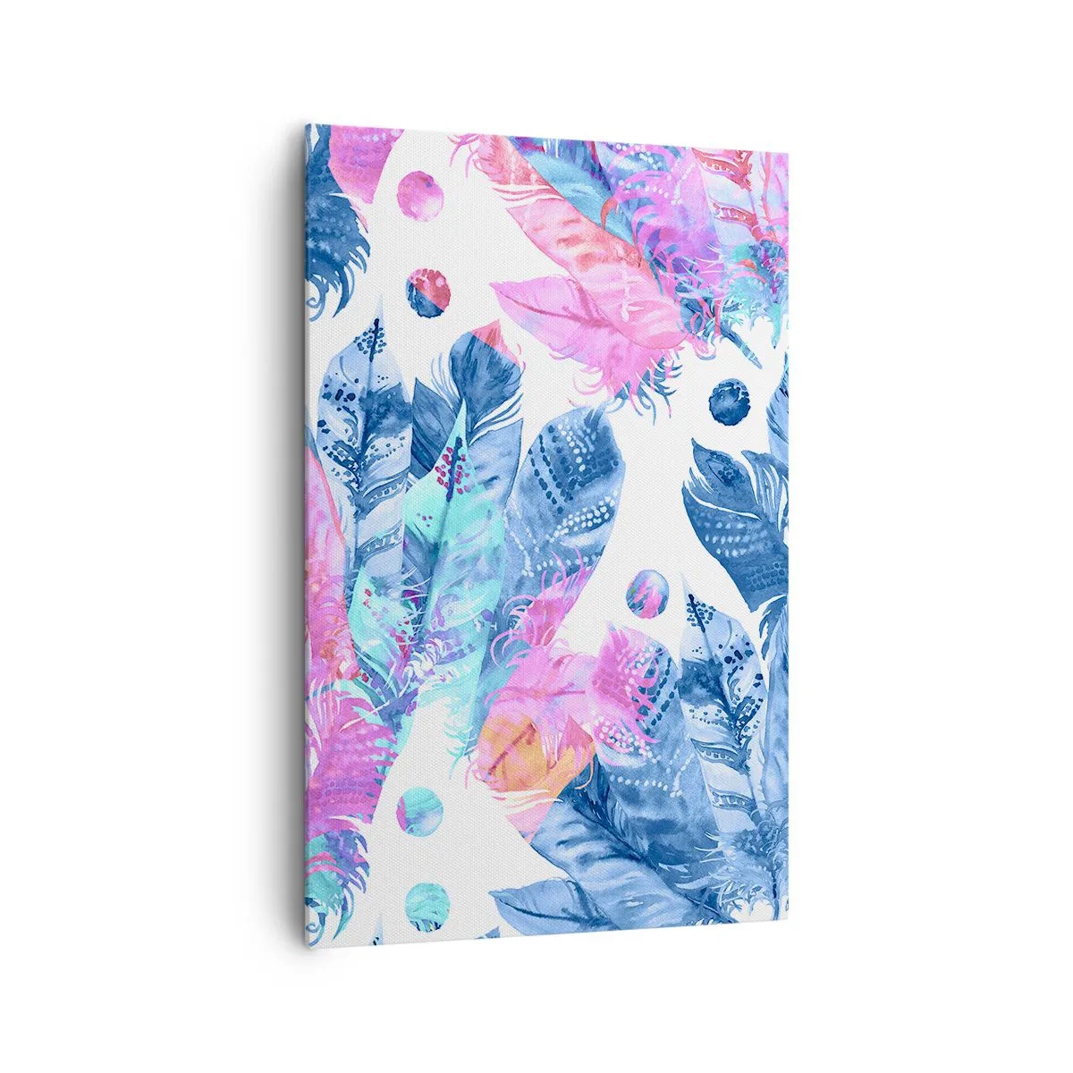 Obraz na plátne - Chocholy v ružovej a blankytnej - 80x120 cm