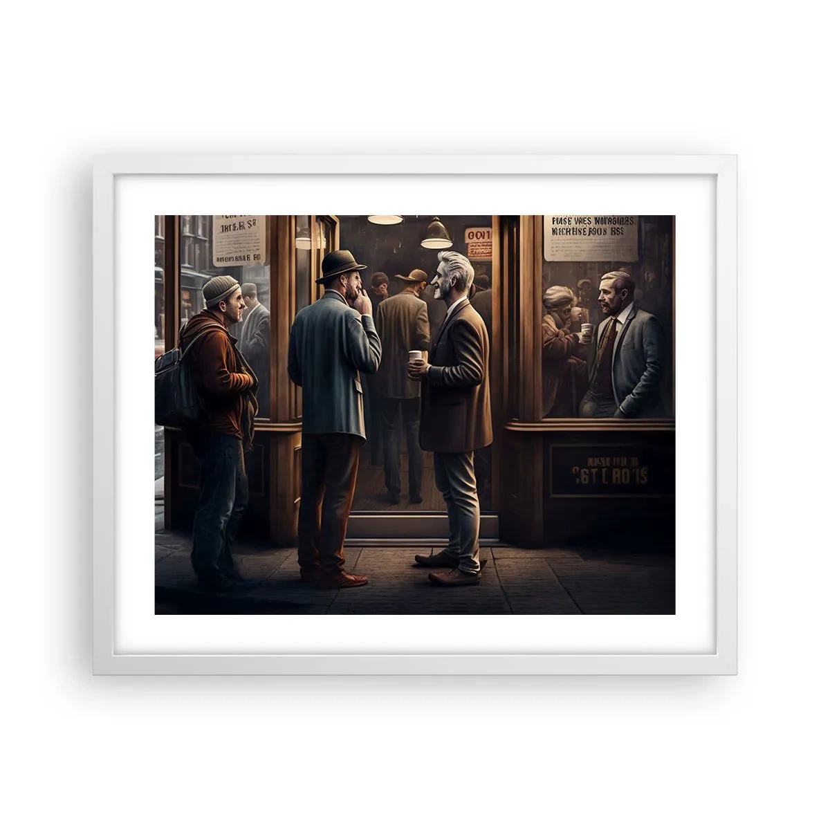 Plagát v bielom ráme - Dobrá chvíľa dňa - 50x40 cm