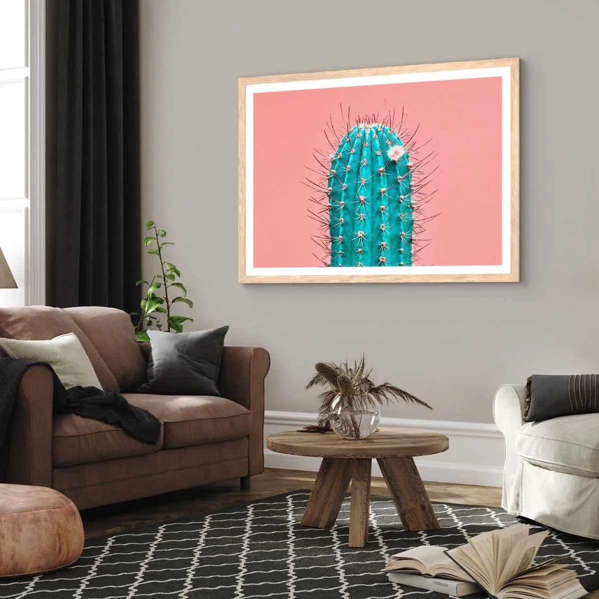 Plagát v ráme zo svetlého duba - Len pozeraj - 100x70 cm