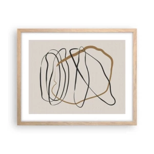 Plagát v ráme zo svetlého duba - Kompozícia – tanec v slučke - 50x40 cm
